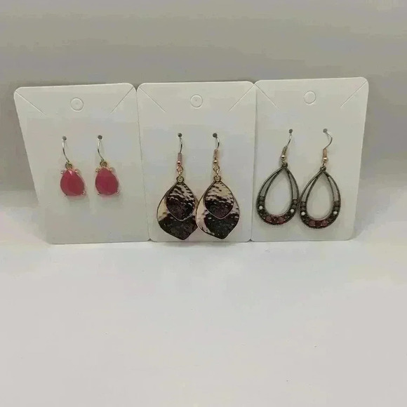 Teardrop GoldTone earring bundle set of 3 earrings - Picture 2 of 6